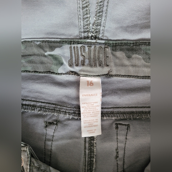 Justice Girls Camouflage Overalls Jumpsuit, Size 16 - Picture 5 of 8